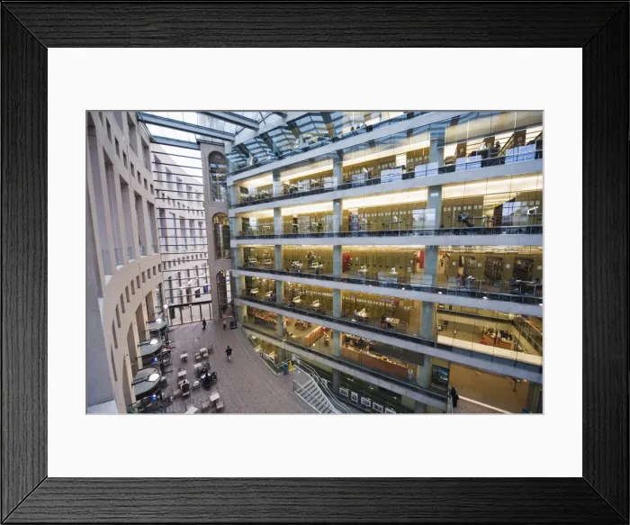 Framed Print : Inside Vancouver Public Library, designed by Moshe Safdie, Vancouver, British Columbia Framed Print : Inside Vancouver Public Library, designed by Moshe Safdie, Vancouver, British Columbia