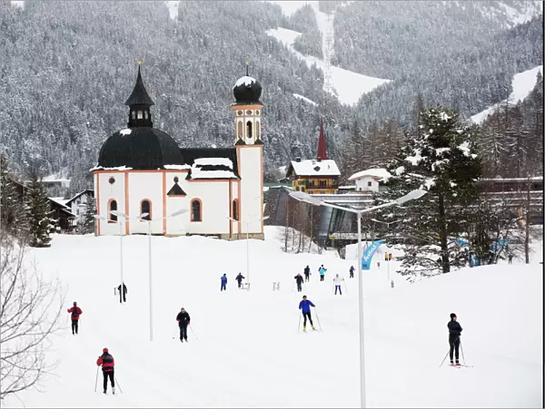 Cross country skiing, Seefeld ski resort, the Tyrol, Austria, Europe