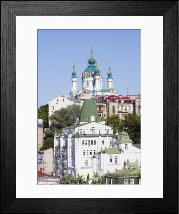 Framed Print : St. Andrews Church built in 1754 by Bartelomeo Rastrelli, on Andrews Descent Framed Print : St. Andrews Church built in 1754 by Bartelomeo Rastrelli, on Andrews Descent