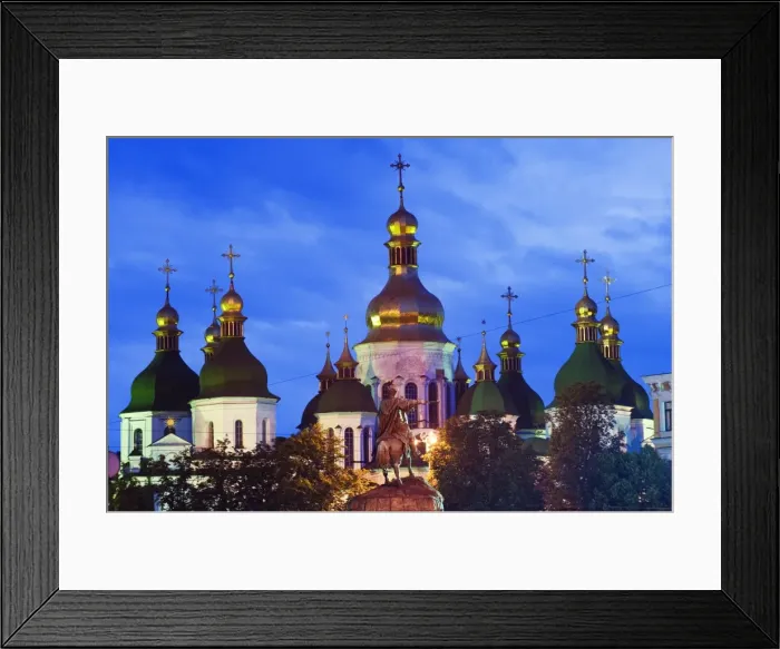 Framed Print : St. Sophias Cathedral, built between 1017 and 1031 with baroque style domes Framed Print : St. Sophias Cathedral, built between 1017 and 1031 with baroque style domes