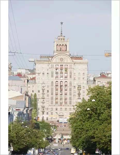 Soviet era architecture on vul Kreshchatyk, Kiev, Ukraine, Europe