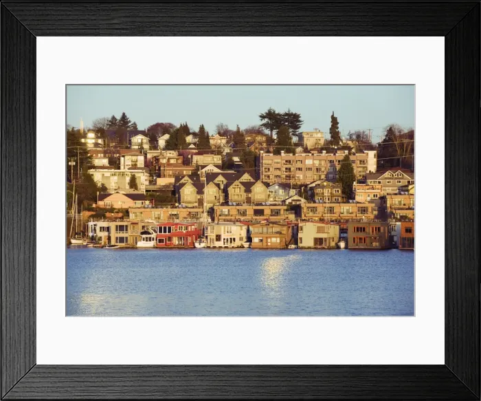 Framed Print : Residential houses on Lake Union, Seattle, Washington State, United States of America Framed Print : Residential houses on Lake Union, Seattle, Washington State, United States of America