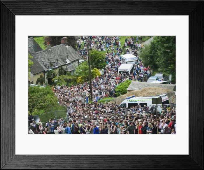 Framed Print : Huge crowds and ambulance crew at the Cheese Rolling Festival, Coopers Hill Framed Print : Huge crowds and ambulance crew at the Cheese Rolling Festival, Coopers Hill