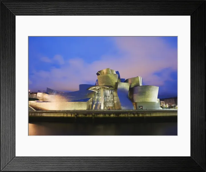 Framed Print : The Guggenheim, designed by Canadian-American architect Frank Gehry, on the Nervion River Framed Print : The Guggenheim, designed by Canadian-American architect Frank Gehry, on the Nervion River