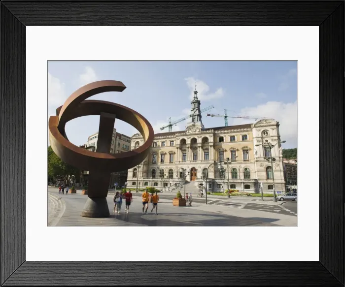 Framed Print : Modern art sculpture outside Guardia B. Alonso military police department Framed Print : Modern art sculpture outside Guardia B. Alonso military police department