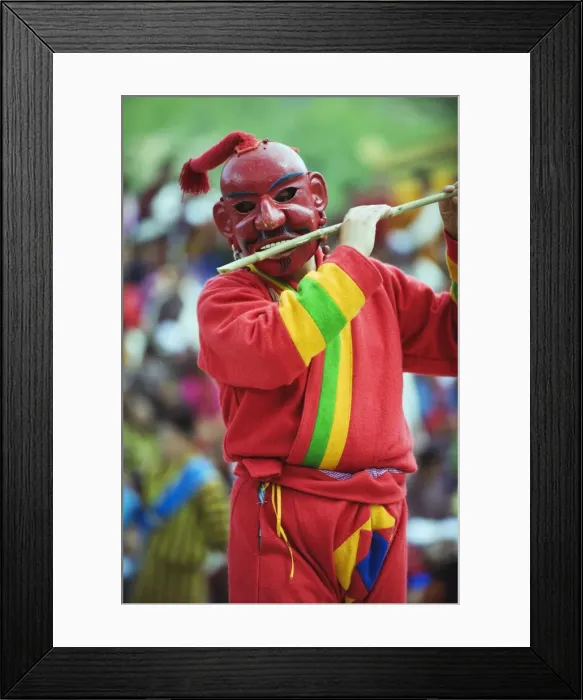 Framed Print : Flute playing dancer, Autumn Tsechu (festival) at Trashi Chhoe Dzong, Thimpu Framed Print : Flute playing dancer, Autumn Tsechu (festival) at Trashi Chhoe Dzong, Thimpu