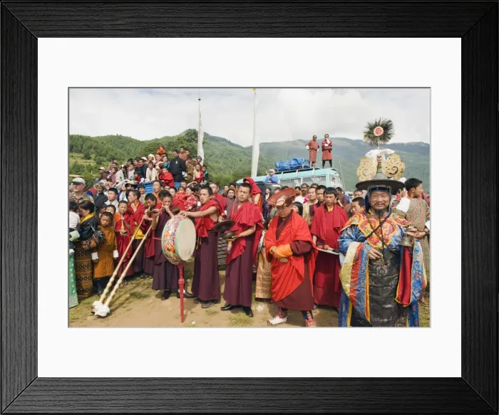 Framed Print : Monks and priest at Thangbi Mani Tsechu (festival), Jakar, Bumthang, Chokor Valley Framed Print : Monks and priest at Thangbi Mani Tsechu (festival), Jakar, Bumthang, Chokor Valley