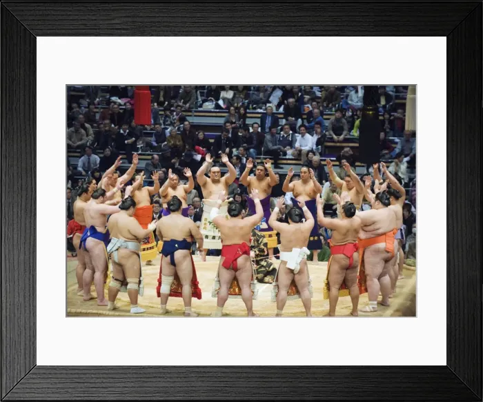 Framed Print : Fukuoka Sumo competition, entering the ring ceremony, Kyushu Basho, Fukuoka city Framed Print : Fukuoka Sumo competition, entering the ring ceremony, Kyushu Basho, Fukuoka city