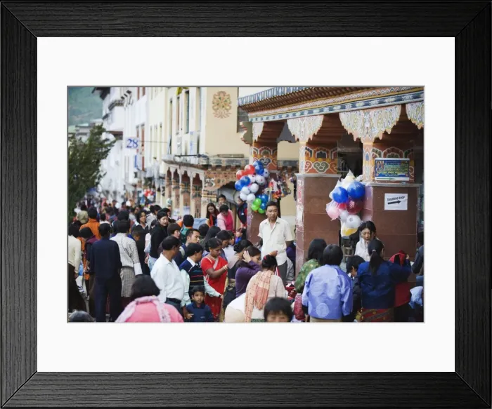 Framed Print : Festival period street market, Thimphu, Bhutan, Asia Framed Print : Festival period street market, Thimphu, Bhutan, Asia