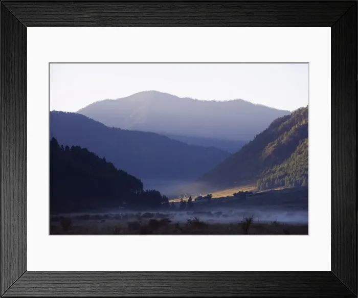 Framed Print : Mist in Phobjikha Valley, Bhutan, Himalayas, Asia Framed Print : Mist in Phobjikha Valley, Bhutan, Himalayas, Asia