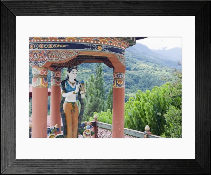 Framed Print : Statue at a water fountain, Khamsum Yuelley Namgyal Chorten built in 1999 Framed Print : Statue at a water fountain, Khamsum Yuelley Namgyal Chorten built in 1999