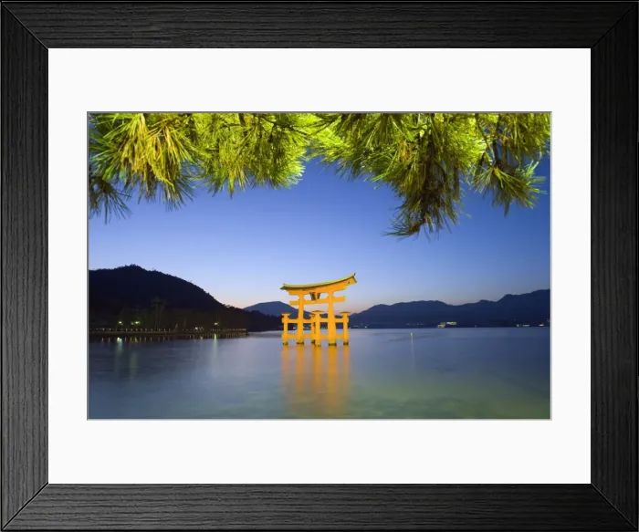 Framed Print : Illumination of Itsukushima Shrine Torii Gate, UNESCO World Heritage Site Framed Print : Illumination of Itsukushima Shrine Torii Gate, UNESCO World Heritage Site