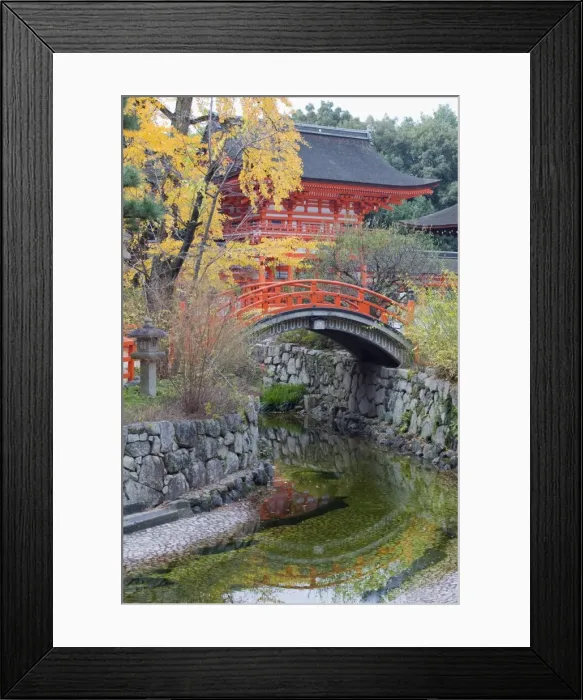 Framed Print : Arched bridge and pavilion, Shimogamo Shrine, Tadasu no Mori, Kyoto, Japan, Asia Framed Print : Arched bridge and pavilion, Shimogamo Shrine, Tadasu no Mori, Kyoto, Japan, Asia