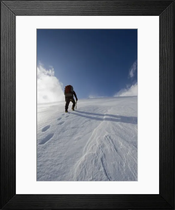 Framed Print : Mountain climber on snow covered Mount Fuji, Shizuoka Prefecture, Japan, Asia Framed Print : Mountain climber on snow covered Mount Fuji, Shizuoka Prefecture, Japan, Asia