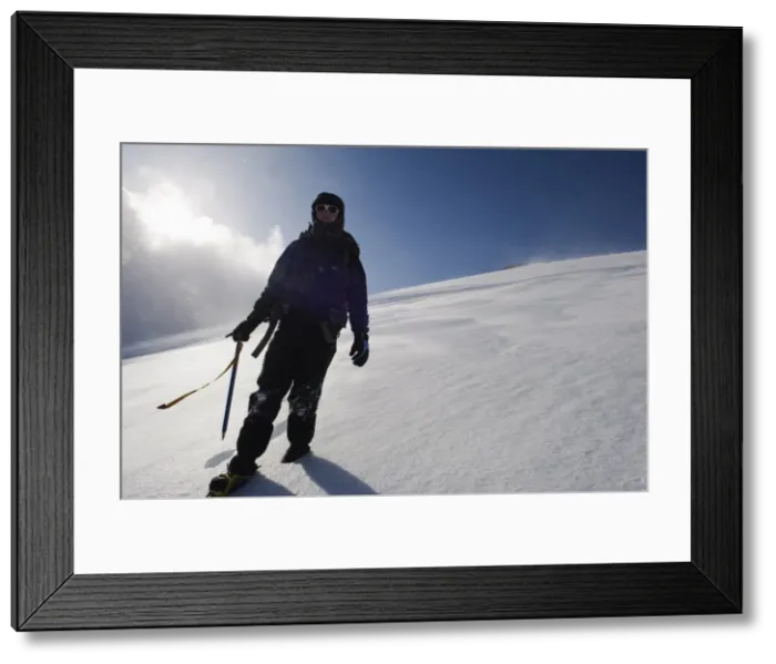 Framed Print : Mountain climber on snow covered Mount Fuji, Shizuoka Prefecture, Japan, Asia Framed Print : Mountain climber on snow covered Mount Fuji, Shizuoka Prefecture, Japan, Asia