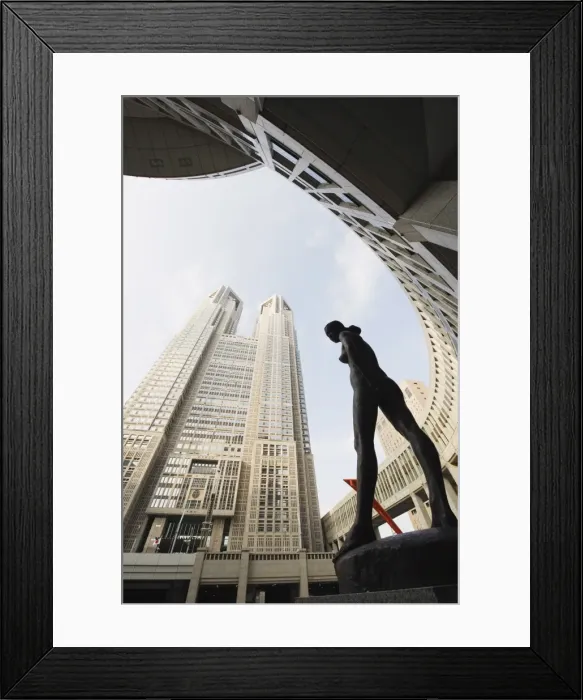 Framed Print : Statue in front of the Tokyo Metropolitan Government Building, Shinjuku Framed Print : Statue in front of the Tokyo Metropolitan Government Building, Shinjuku