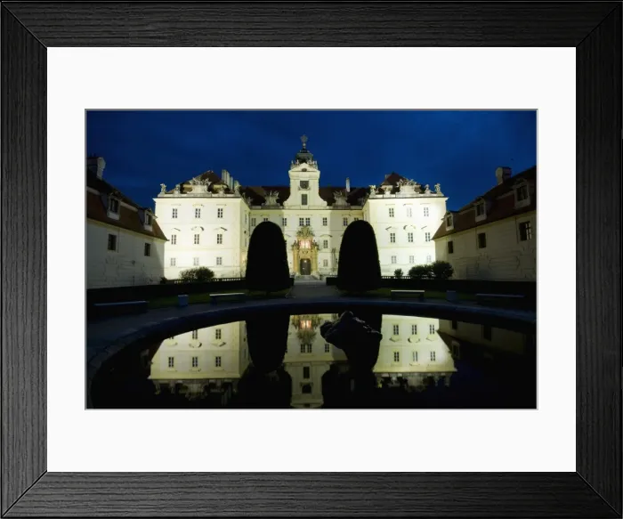 Framed Print : Baroque Valtice Chateau at twilight, Valtice, Brnensko Region, Czech Republic, Europe Framed Print : Baroque Valtice Chateau at twilight, Valtice, Brnensko Region, Czech Republic, Europe