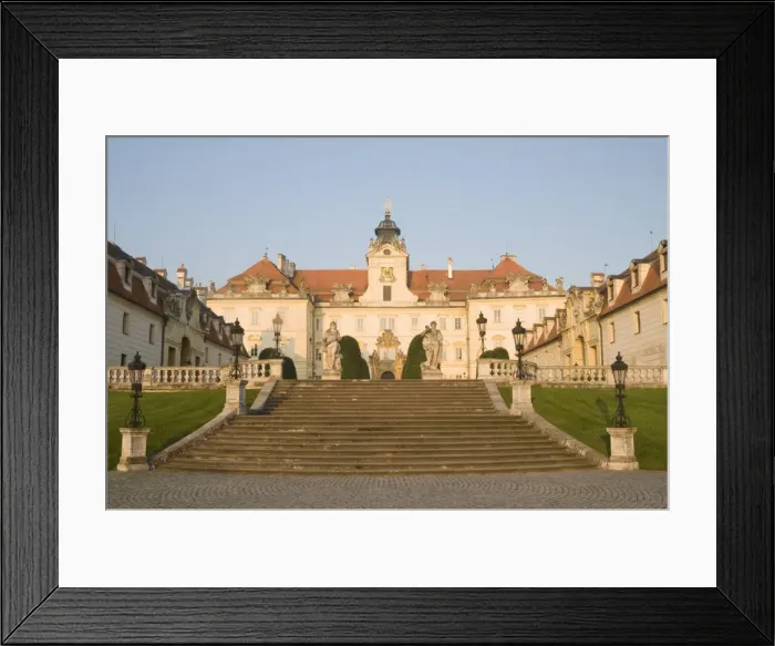 Framed Print : Baroque Valtice Chateau at sunrise, Valtice, Brnensko Region, Czech Republic, Europe Framed Print : Baroque Valtice Chateau at sunrise, Valtice, Brnensko Region, Czech Republic, Europe