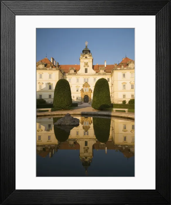 Framed Print : Baroque Valtice Chateau at sunrise, Valtice, Brnensko Region, Czech Republic, Europe Framed Print : Baroque Valtice Chateau at sunrise, Valtice, Brnensko Region, Czech Republic, Europe