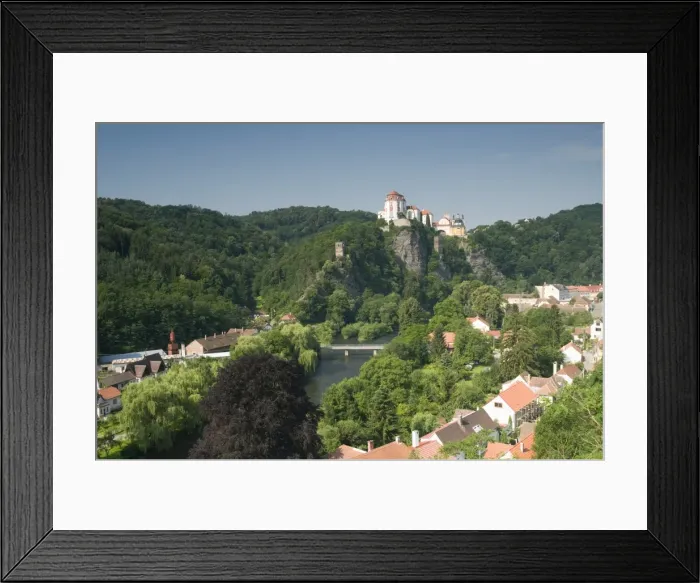 Framed Print : Chateau Vranov, town of Vranov nad Dyji and River Dyje, Brnensko Region