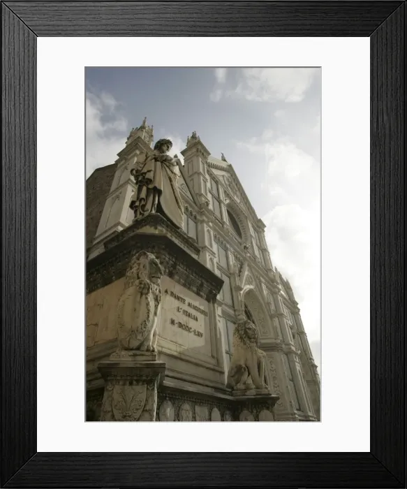 Framed Print : Dante and the facade of Santa Croce church, Florence, Tuscany, Italy, Europe Framed Print : Dante and the facade of Santa Croce church, Florence, Tuscany, Italy, Europe