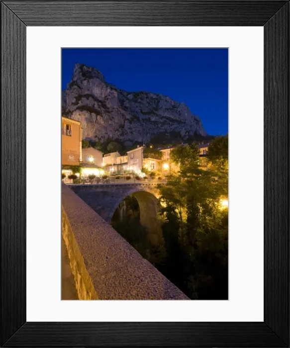 Framed Print : Moustiers-Sainte-Marie at dusk, Alpes-de-Haute-Provence, Provence, France, Europe Framed Print : Moustiers-Sainte-Marie at dusk, Alpes-de-Haute-Provence, Provence, France, Europe