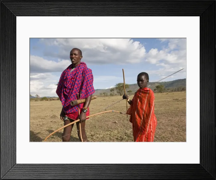 Framed Print : Masai boy with his father, Masai Mara, Kenya, East Africa, Africa Framed Print : Masai boy with his father, Masai Mara, Kenya, East Africa, Africa