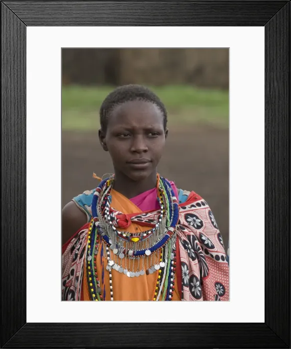 Framed Print : Masai woman, Masai Mara, Kenya, East Africa, Africa Framed Print : Masai woman, Masai Mara, Kenya, East Africa, Africa