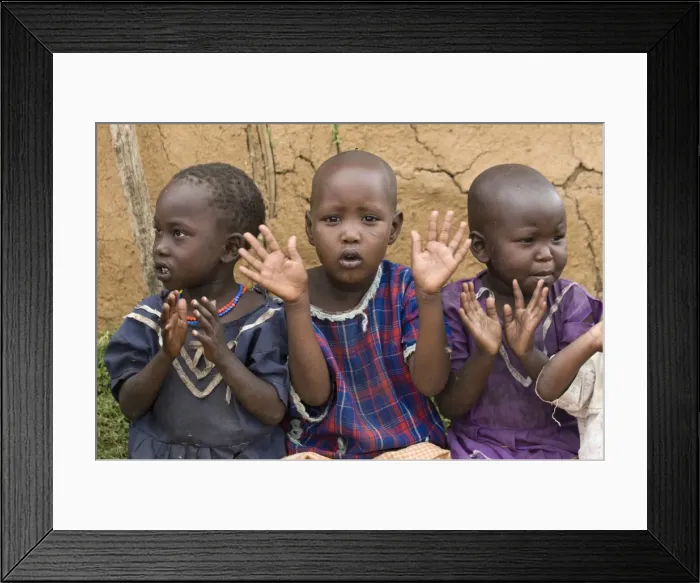 Framed Print : Masai children, Masai Mara, Kenya, East Africa, Africa Framed Print : Masai children, Masai Mara, Kenya, East Africa, Africa