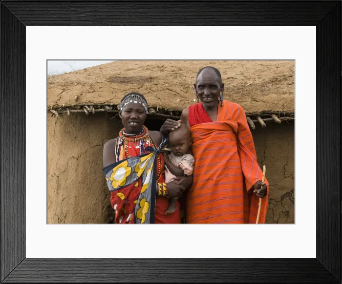 Framed Print : Masai family, Masai Mara, Kenya, East Africa, Africa Framed Print : Masai family, Masai Mara, Kenya, East Africa, Africa