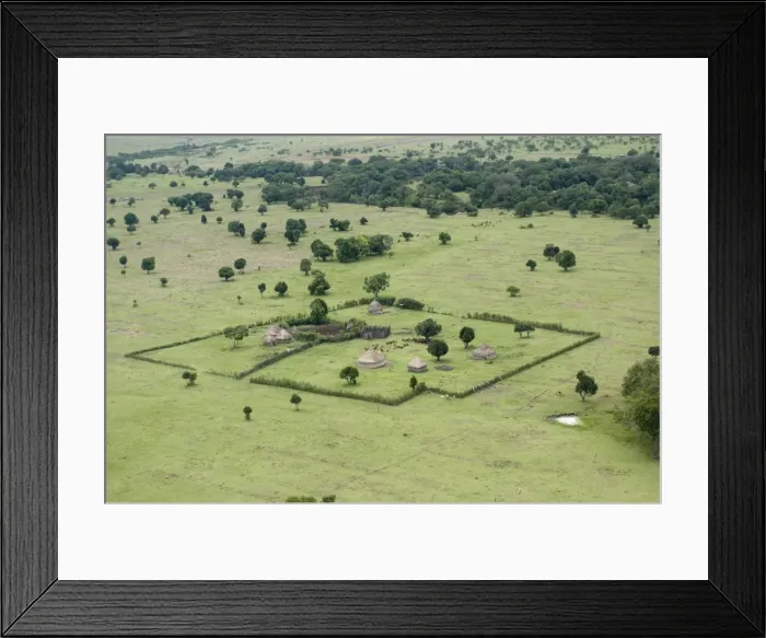 Framed Print : Masai houses, Masai Mara, Kenya, East Africa, Africa Framed Print : Masai houses, Masai Mara, Kenya, East Africa, Africa