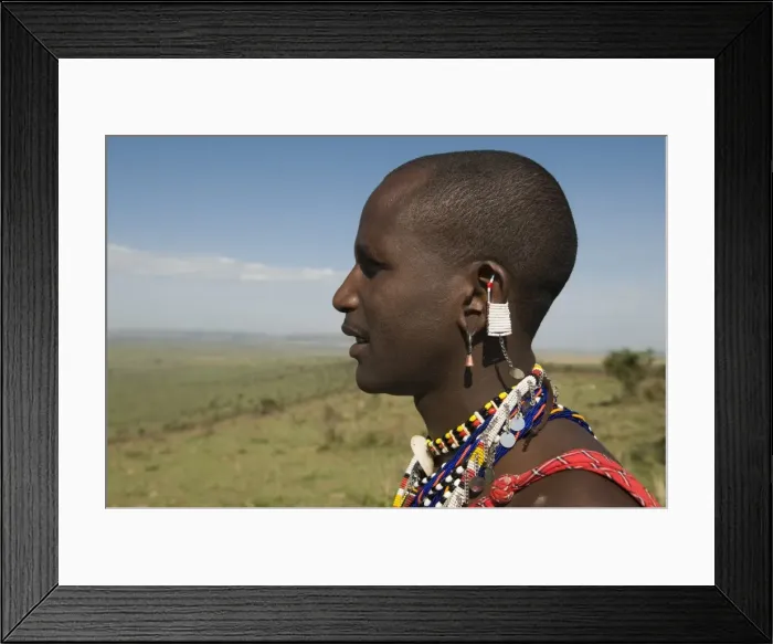 Framed Print : Masai man, Masai Mara, Kenya, East Africa, Africa Framed Print : Masai man, Masai Mara, Kenya, East Africa, Africa