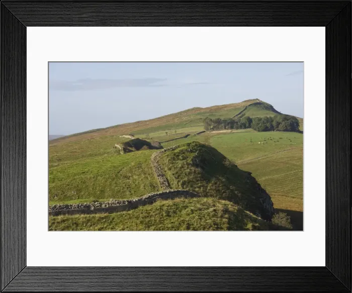 Framed Print : The wall east to Steel Rigg and Windshields Crag, Hadrians Wall, UNESCO World Heritage Site Framed Print : The wall east to Steel Rigg and Windshields Crag, Hadrians Wall, UNESCO World Heritage Site