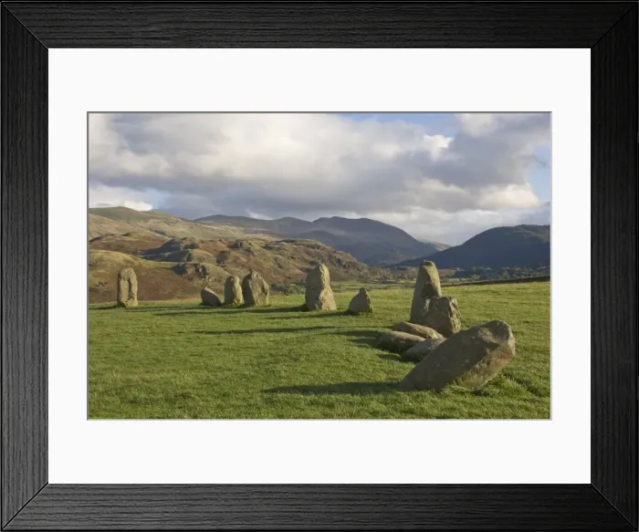 Framed Print : St. Johns in the Vale and the Helvellyn Range from Castlerigg Stone Circle Framed Print : St. Johns in the Vale and the Helvellyn Range from Castlerigg Stone Circle