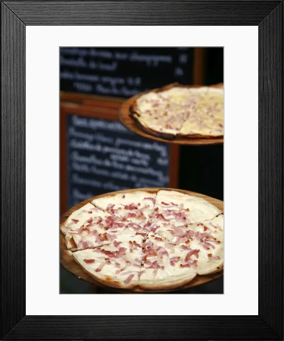 Framed Print : Flammekuche also known as Tarte Flambe, which is a traditional Alsatian pizza Framed Print : Flammekuche also known as Tarte Flambe, which is a traditional Alsatian pizza
