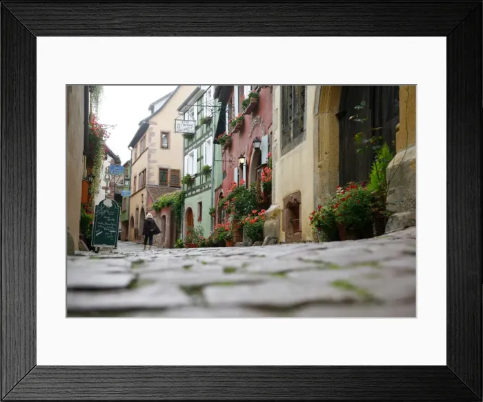 Framed Print : Street scene, Riquewihr, Alsace, France, Europe