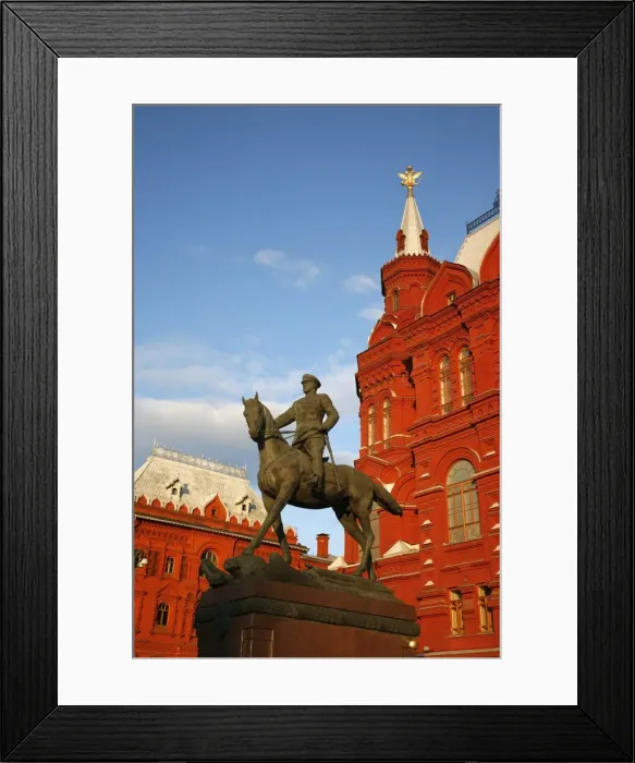 Framed Print : Statue of Marshal Georgy Zhukov by the Historical Museum at Manezhnaya Square Framed Print : Statue of Marshal Georgy Zhukov by the Historical Museum at Manezhnaya Square