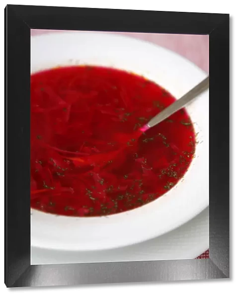 Borscht, a traditional Russian beetroot soup, Moscow, Russia, Europe