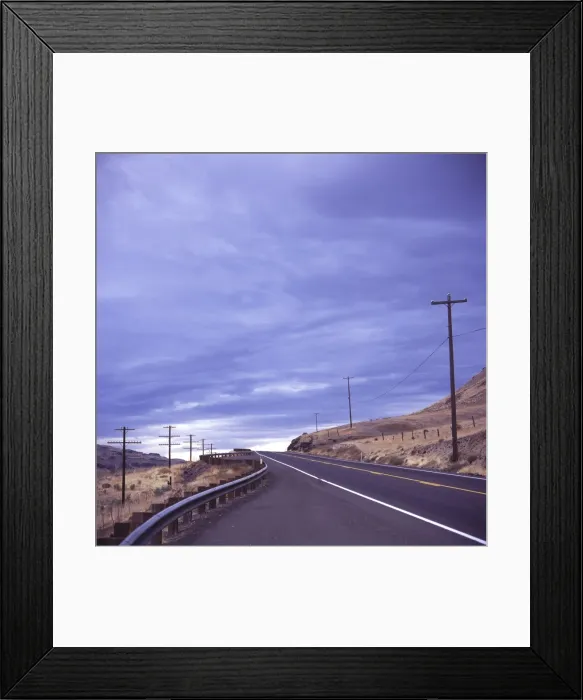 Framed Print : Empty road with power poles on both sides, Eastern Washington State, United States of America Framed Print : Empty road with power poles on both sides, Eastern Washington State, United States of America