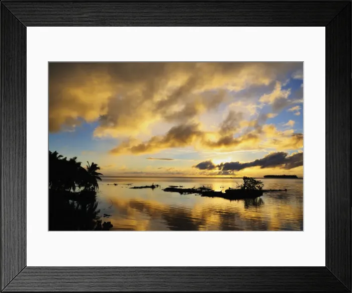 Framed Print : Sunrise, Raiatea, French Polynesia, South Pacific Ocean, Pacific