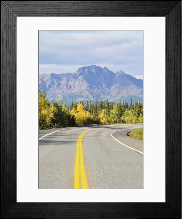Framed Print : Parks Highway and Alaska Range, Alaska, United States of America, North America Framed Print : Parks Highway and Alaska Range, Alaska, United States of America, North America
