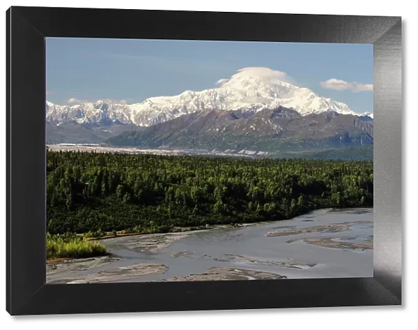 Mount McKinley (Mount Denali) and Chulitna River, Alaska, United States of America