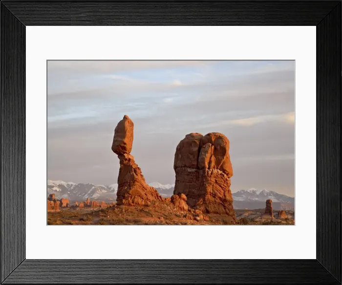 Framed Print : Balanced Rock at sunset, Arches National Park, Utah, United States of America