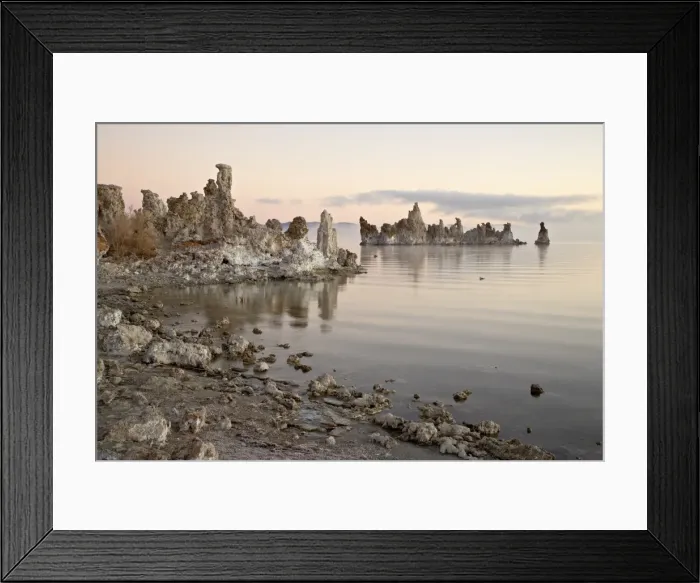 Framed Print : Tufa formations at sunrise, Mono Lake, California, United States of America Framed Print : Tufa formations at sunrise, Mono Lake, California, United States of America