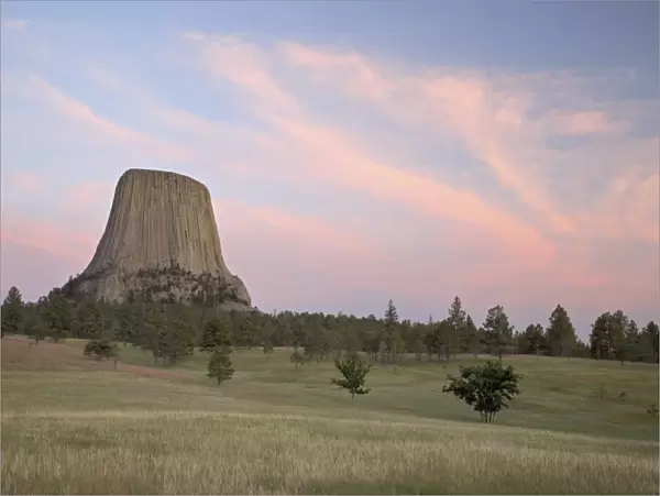 Devils Tower at sunset, Devils Tower National Monument, Wyoming