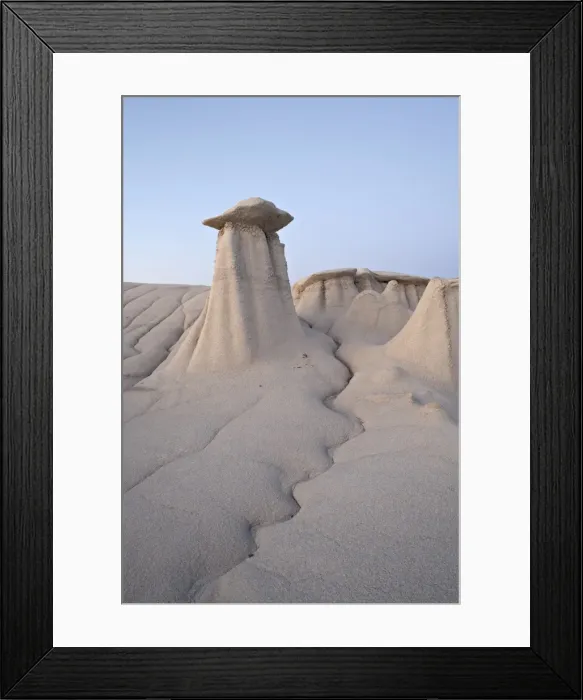 Framed Print : Hoodoo and erosion channel, Bisti Wilderness, New Mexico, United States of America Framed Print : Hoodoo and erosion channel, Bisti Wilderness, New Mexico, United States of America