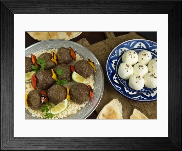 Framed Print : Koftas, kofta meat ball, Middle Eastern food, Egypt, North Africa, Africa Framed Print : Koftas, kofta meat ball, Middle Eastern food, Egypt, North Africa, Africa