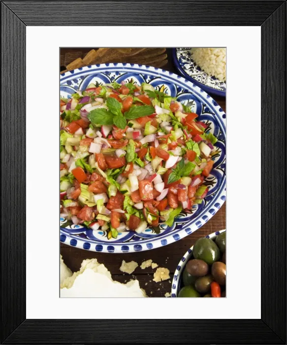 Framed Print : Egyptian salad, Middle Eastern food, Egypt, North Africa, Africa Framed Print : Egyptian salad, Middle Eastern food, Egypt, North Africa, Africa