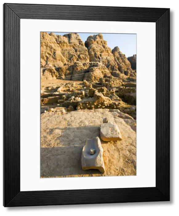 Framed Print : Neolithic grindstone, Al Beidha Neolithic Village, Jordan, Middle East Framed Print : Neolithic grindstone, Al Beidha Neolithic Village, Jordan, Middle East