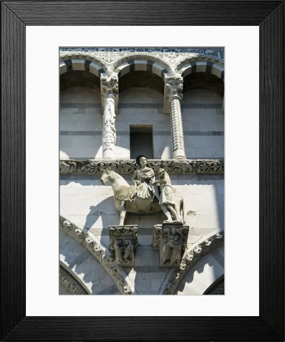 Framed Print : Detail of facade, Church of San Martino, Lucca, Tuscany, Italy, Europe